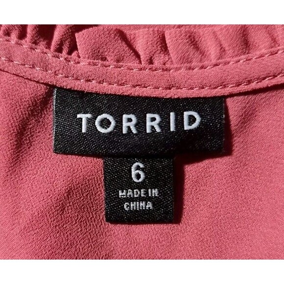 TORRID Women Mauve Laser Cut Floral Sheer Blouse Plus Size 6X Balloon SLV 247P - Picture 5 of 7